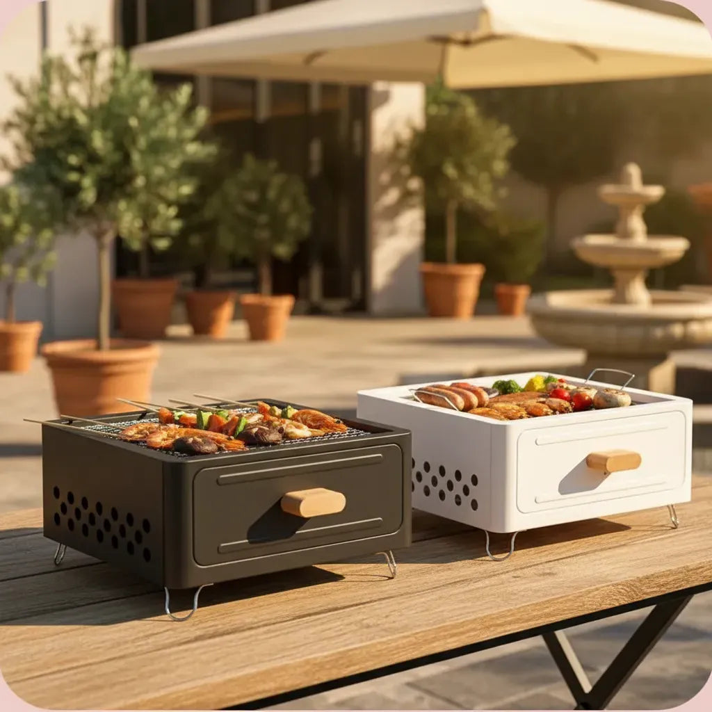 Parrilla Portátil de Carbón para Camping y Asados