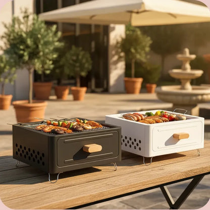 Parrilla Portátil de Carbón para Camping y Asados