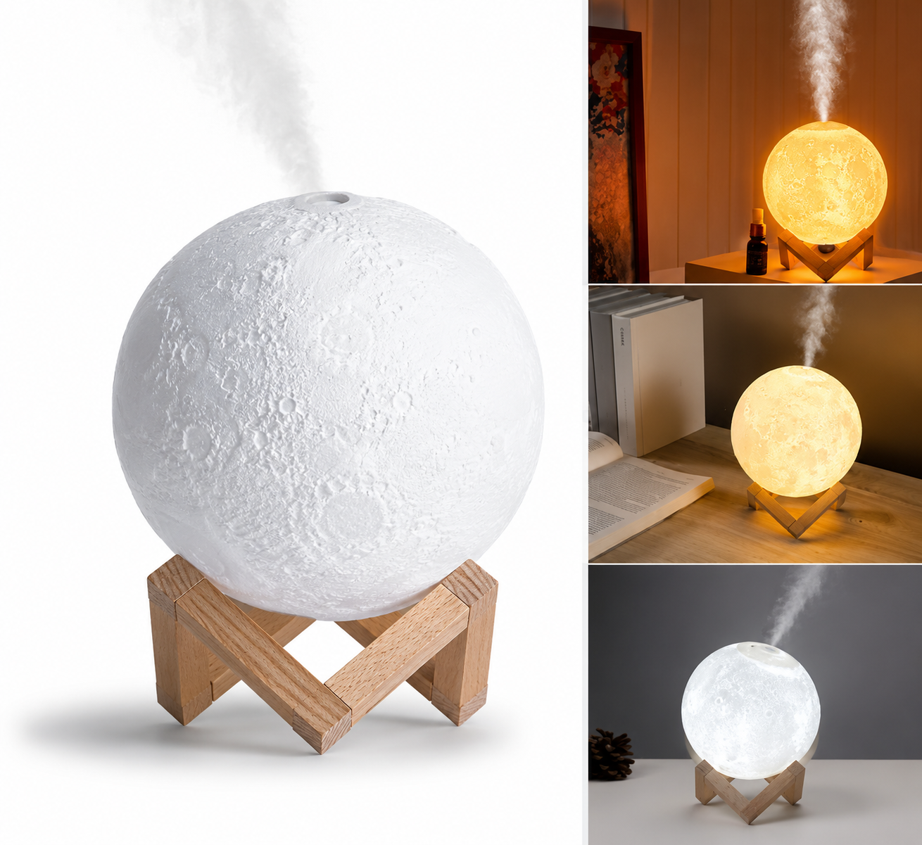 Humidificador Lámpara Luna 3D LED