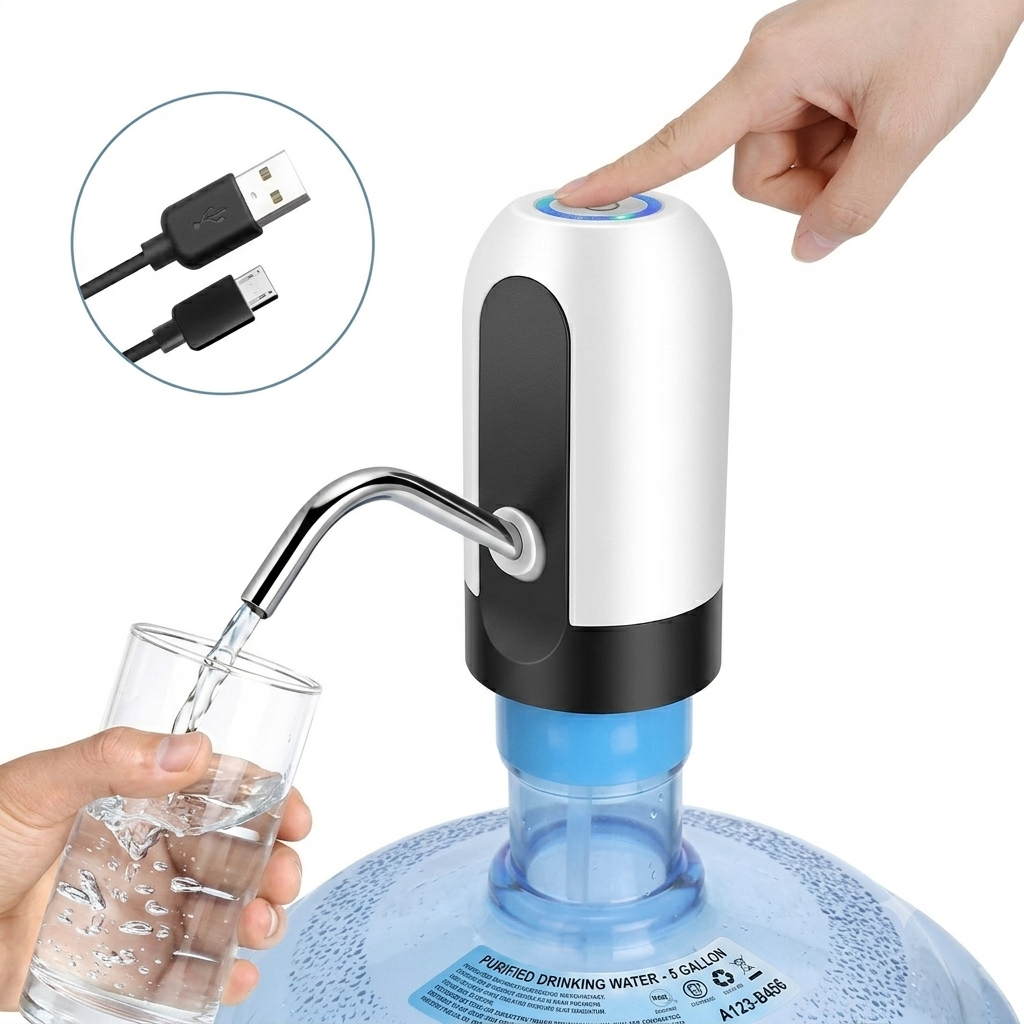 Bomba Extractora Eléctrica Recargable para Garrafón – Agua Fresca al Instante